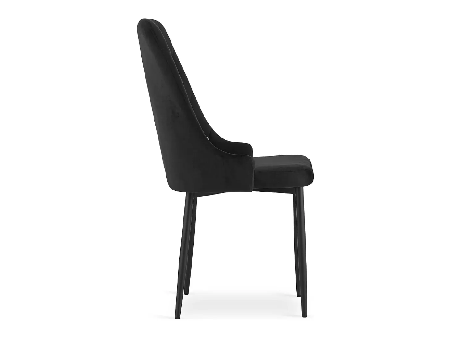 Silla Valora REMI de terciopelo negro con patas de metal x3