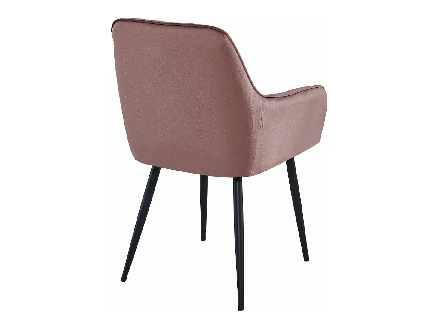 Silla Valora SELO, terciopelo rosa, patas negras, juego de 2