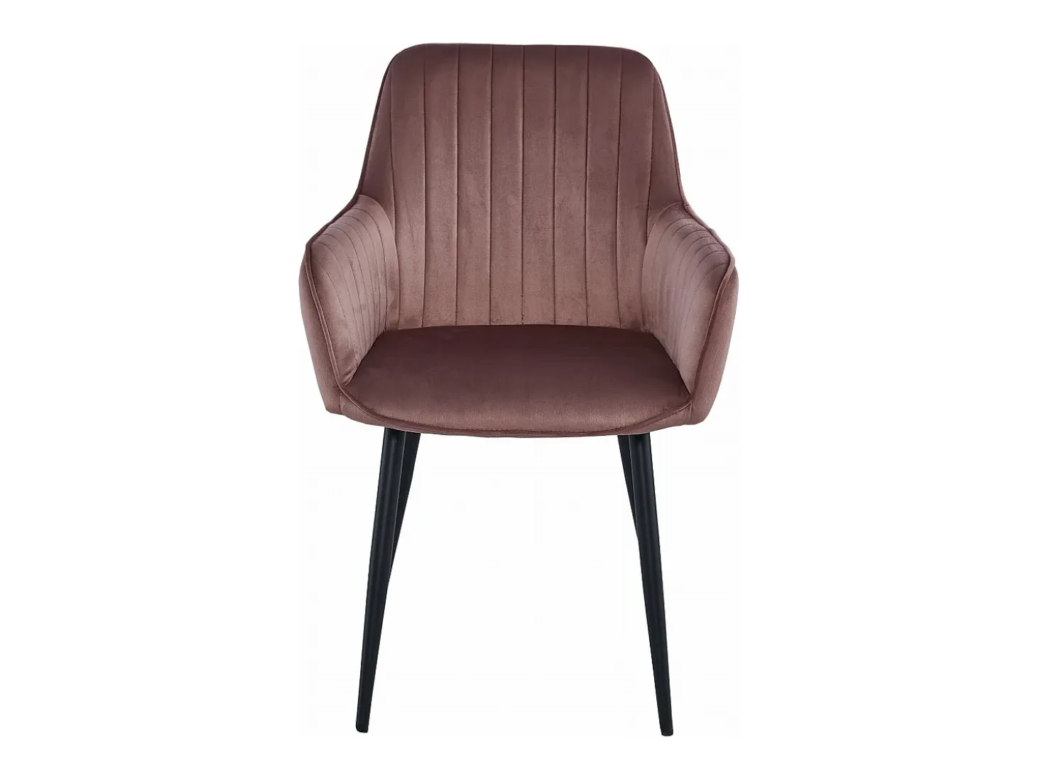 Silla Valora SELO, terciopelo rosa, patas negras, juego de 2