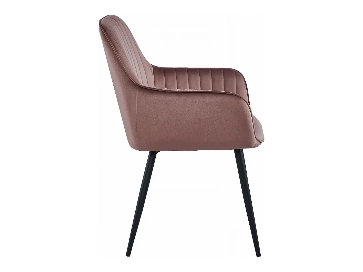 Silla Valora SELO, terciopelo rosa, patas negras, juego de 2