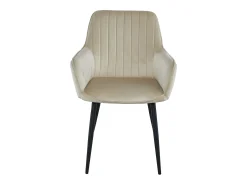 Silla Valora SELO, terciopelo beige, patas negras, juego de 2