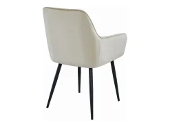 Silla Valora SELO, terciopelo beige, patas negras, juego de 2