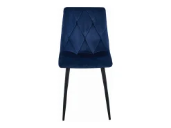 Silla Valora TYRA de terciopelo azul marino con patas de metal negro x1