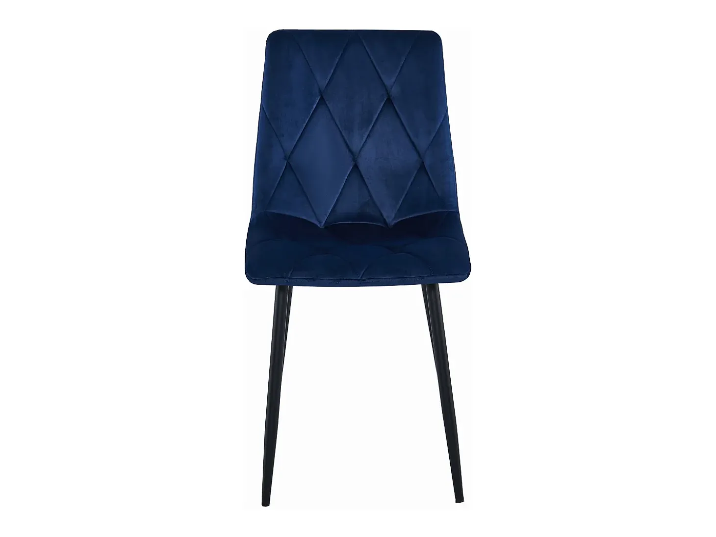 Silla Valora TYRA de terciopelo azul marino con patas de metal negro x1