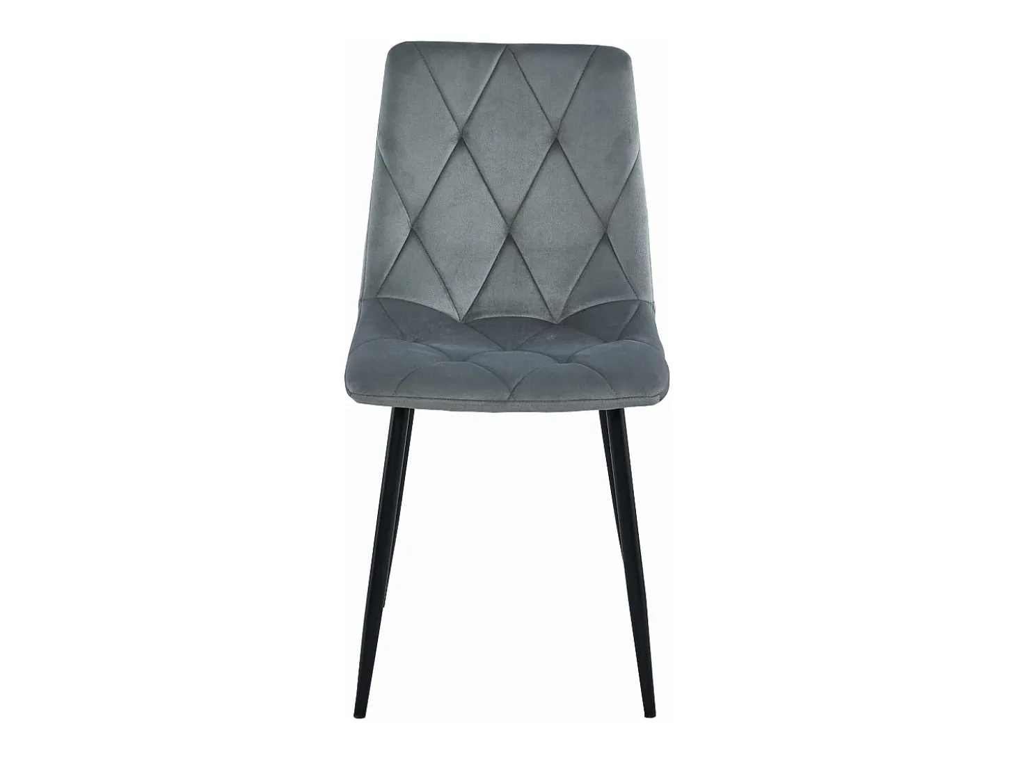 Silla Valora TYRA de terciopelo gris plateado con patas de metal negro x1