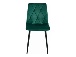 Silla Valora TYRA de terciopelo verde oscuro con patas de metal negro x1