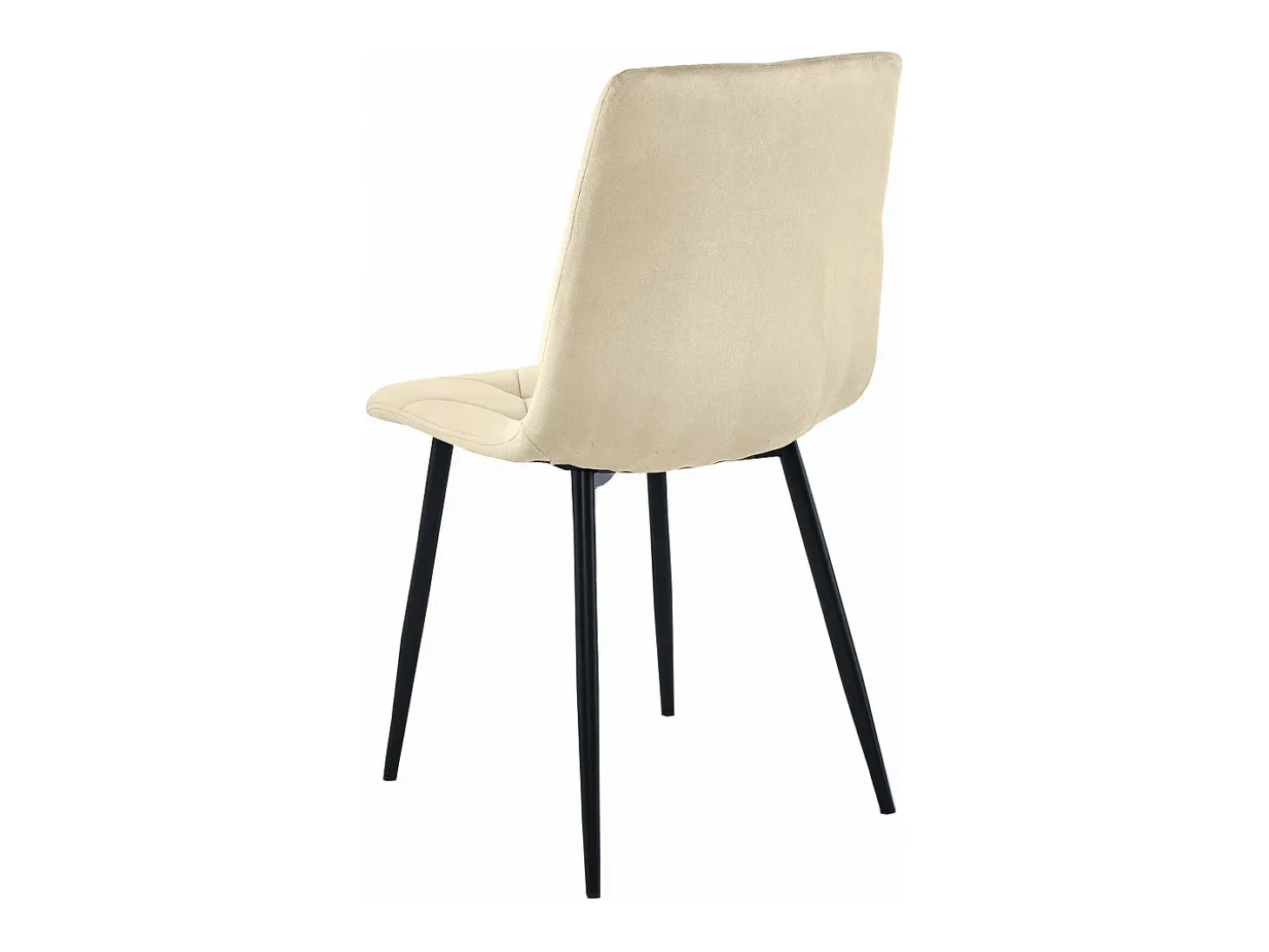 Silla Valora TYRA de terciopelo beige claro con patas de metal negro x1