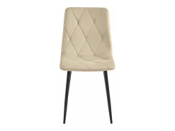 Silla Valora TYRA de terciopelo beige claro con patas de metal negro x1