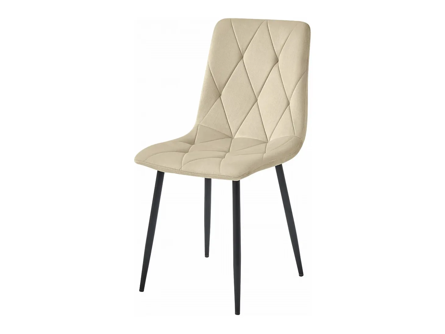 Silla Valora TYRA de terciopelo beige claro con patas de metal negro x1