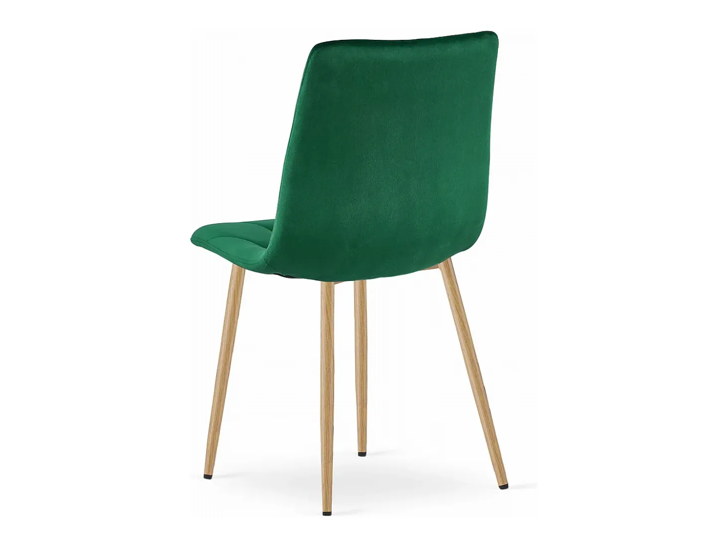 Silla Valora TYRA, tapizada en terciopelo verde oscuro, con patas color madera (x4)