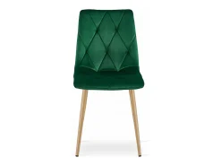 Silla Valora TYRA, tapizada en terciopelo verde oscuro, con patas color madera.