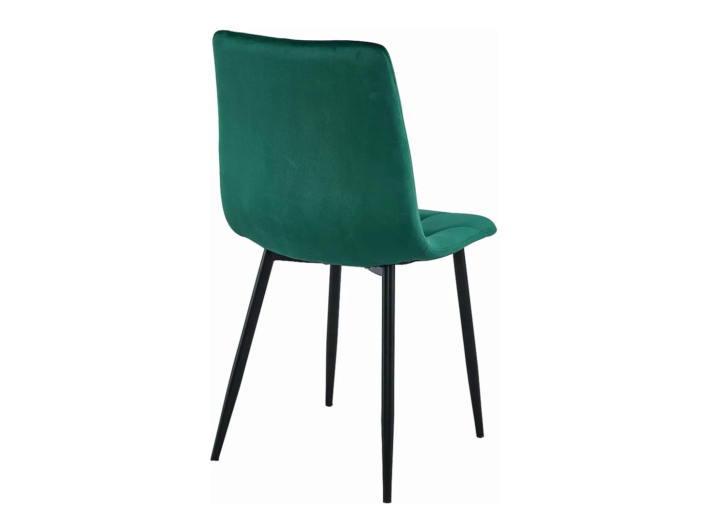 Silla Valora TYRA, terciopelo verde oscuro, patas negras, juego de 2