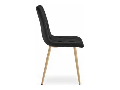Silla Valora TYRA, terciopelo negro, patas color madera (x2)