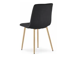 Silla Valora TYRA, terciopelo negro, patas color madera (x2)