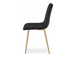 Silla Valora TYRA, terciopelo negro, patas color madera