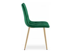 Silla Valora TYRA, terciopelo verde oscuro, patas color madera (x2)