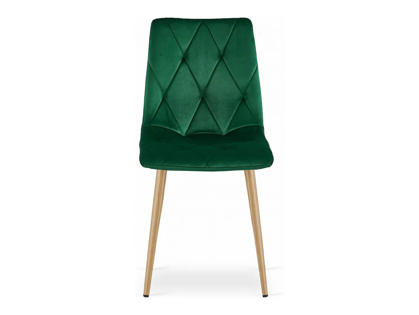 Silla Valora TYRA, terciopelo verde oscuro, patas color madera (x2)