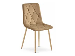 Silla Valora TYRA, terciopelo marrón, patas de madera (x4)