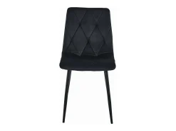 Silla Valora TYRA, terciopelo negro, patas metálicas, juego de 2