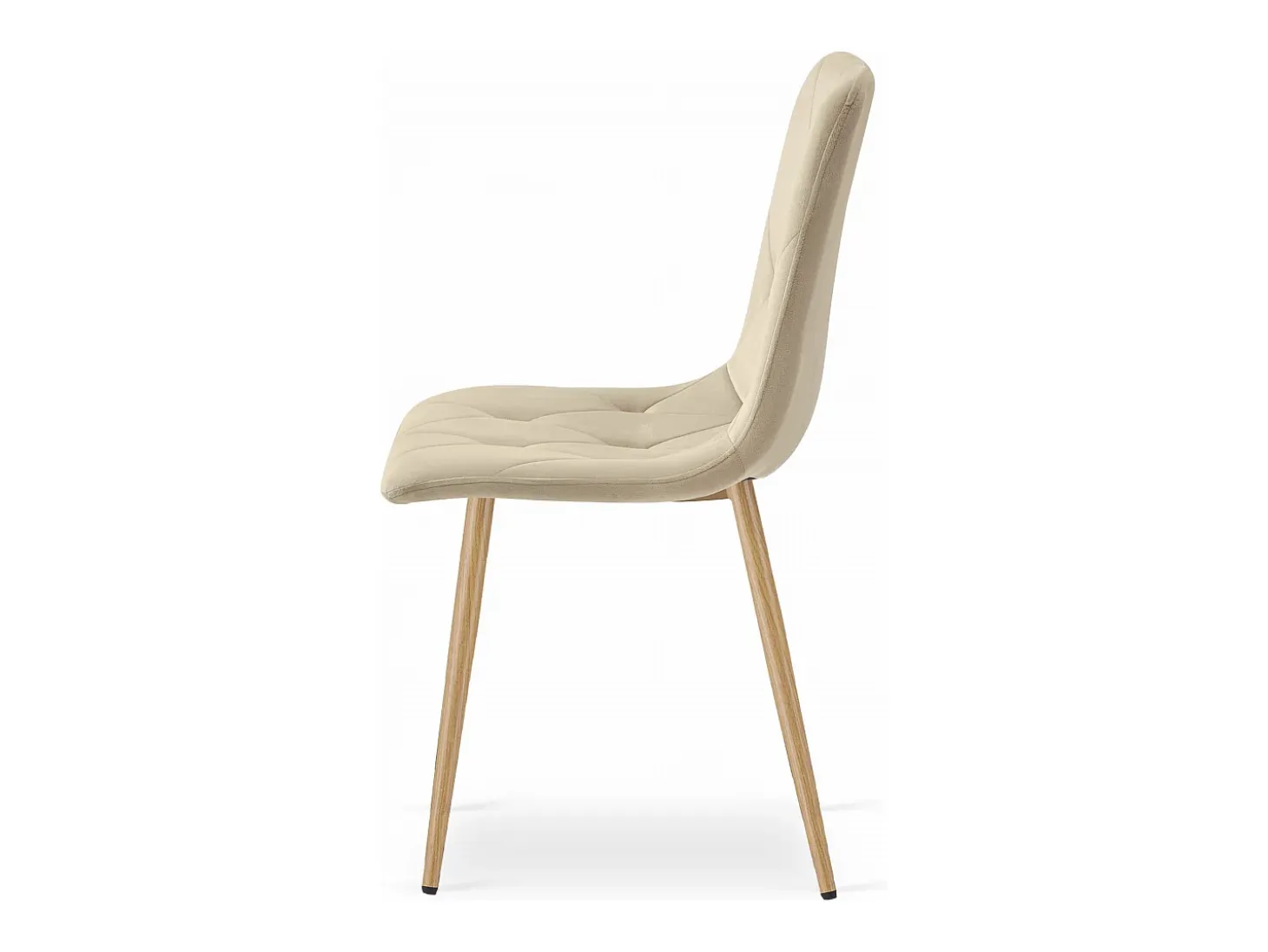 Silla Valora TYRA, terciopelo beige claro, patas color madera (x3)