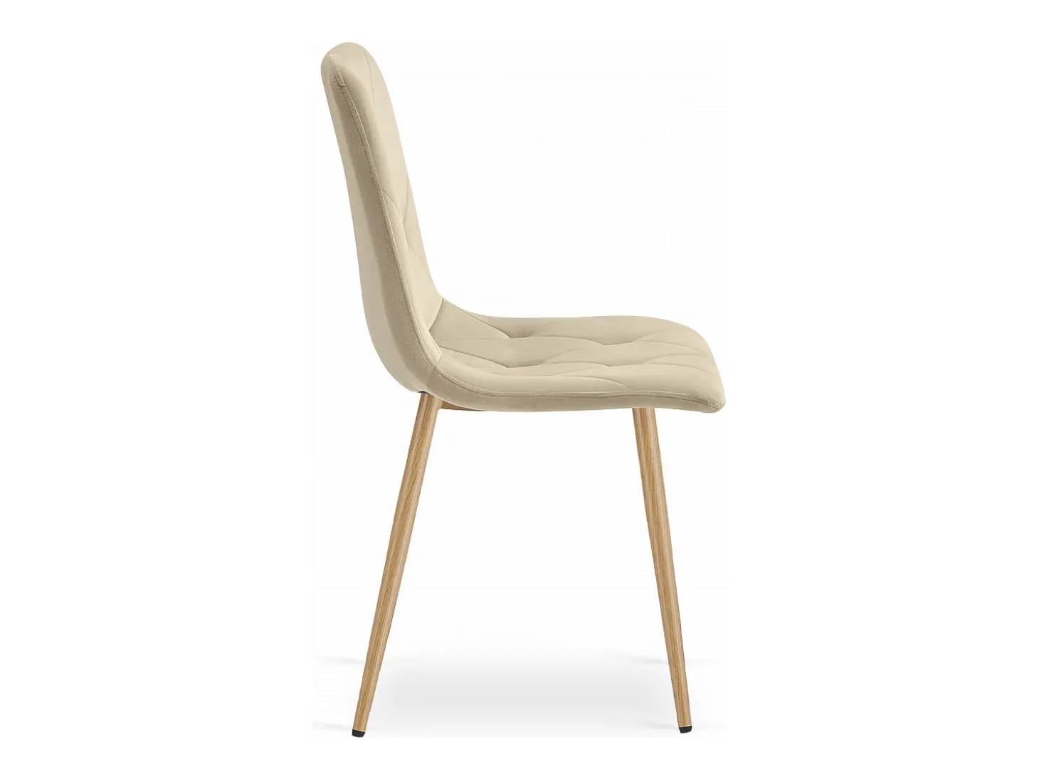 Silla Valora TYRA, terciopelo beige claro, patas color madera (x3)