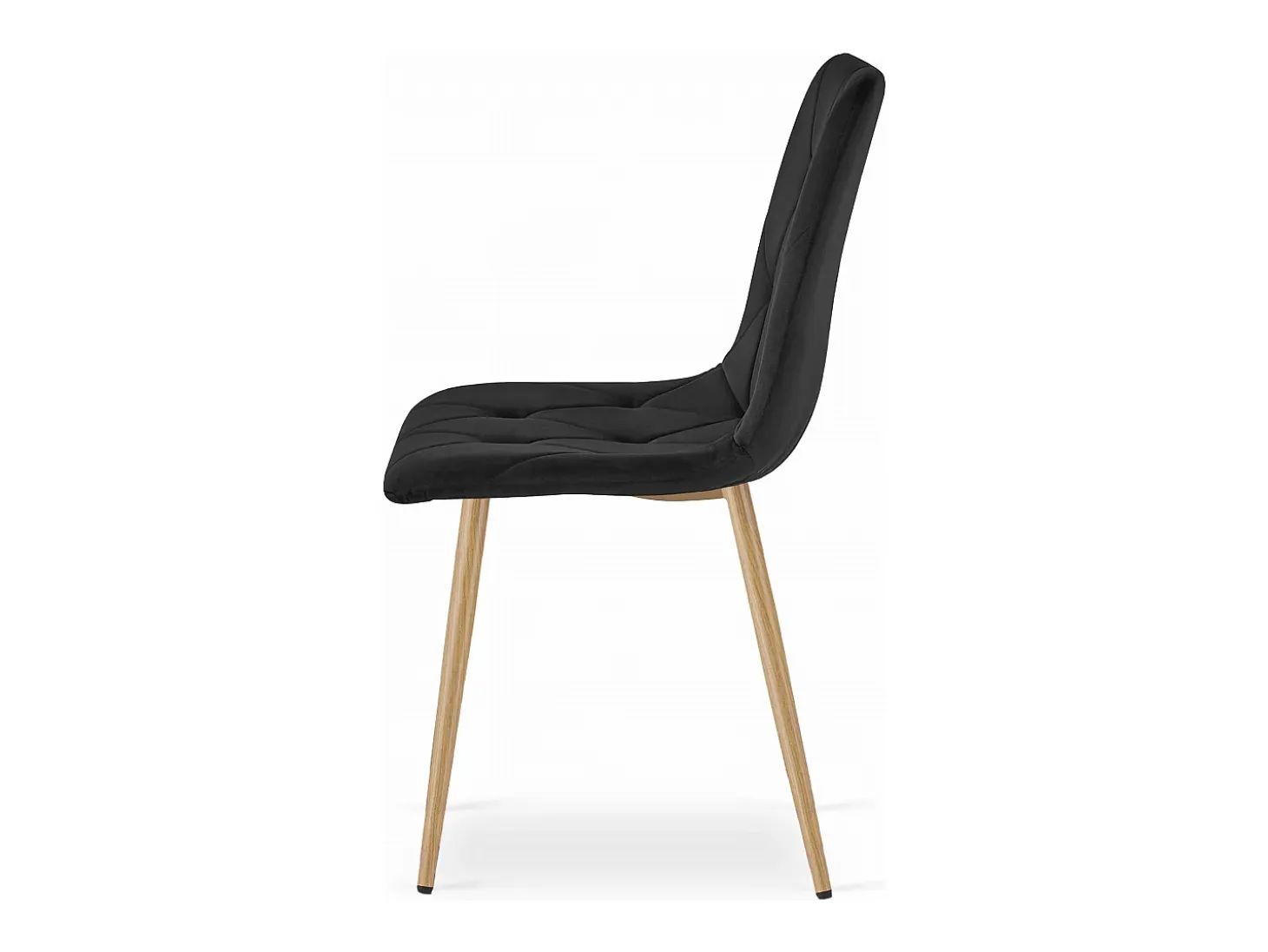 Silla Valora TYRA, terciopelo negro, patas color madera (x3)