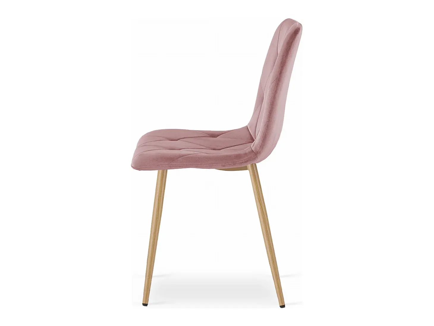 Silla Valora TYRA, terciopelo rosa, patas color madera (x3)