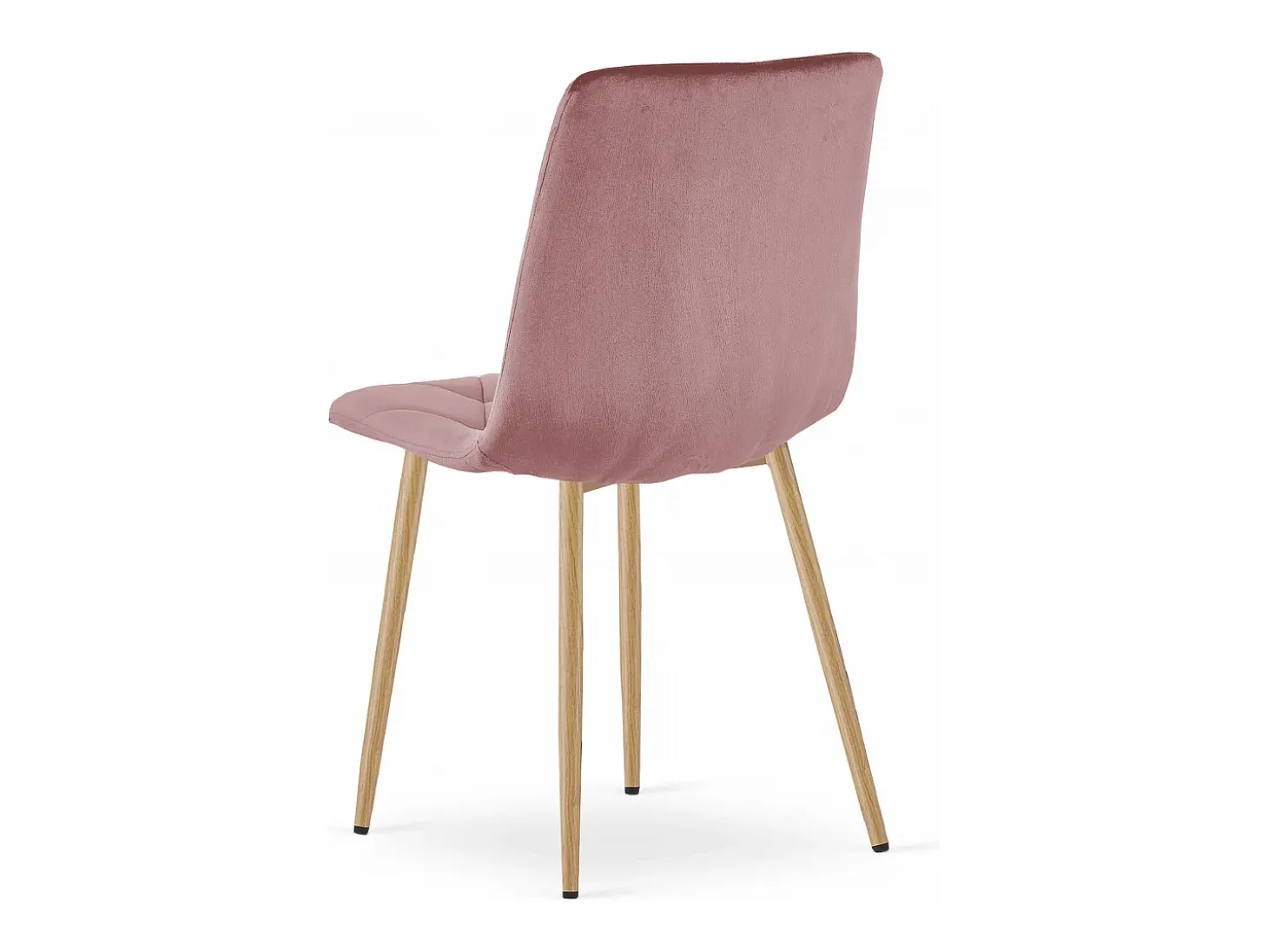 Silla Valora TYRA, terciopelo rosa, patas color madera (x3)