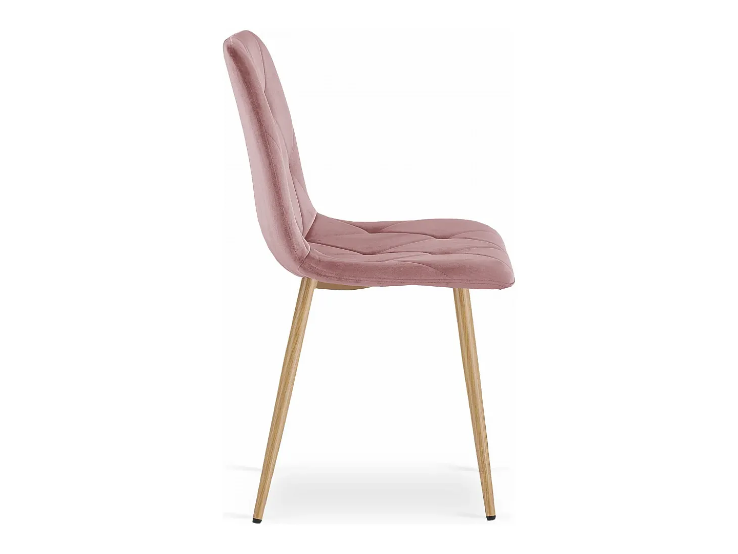 Silla Valora TYRA, terciopelo rosa, patas color madera (x3)