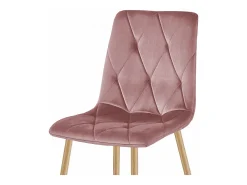 Silla Valora TYRA, terciopelo rosa, patas de madera (x4)