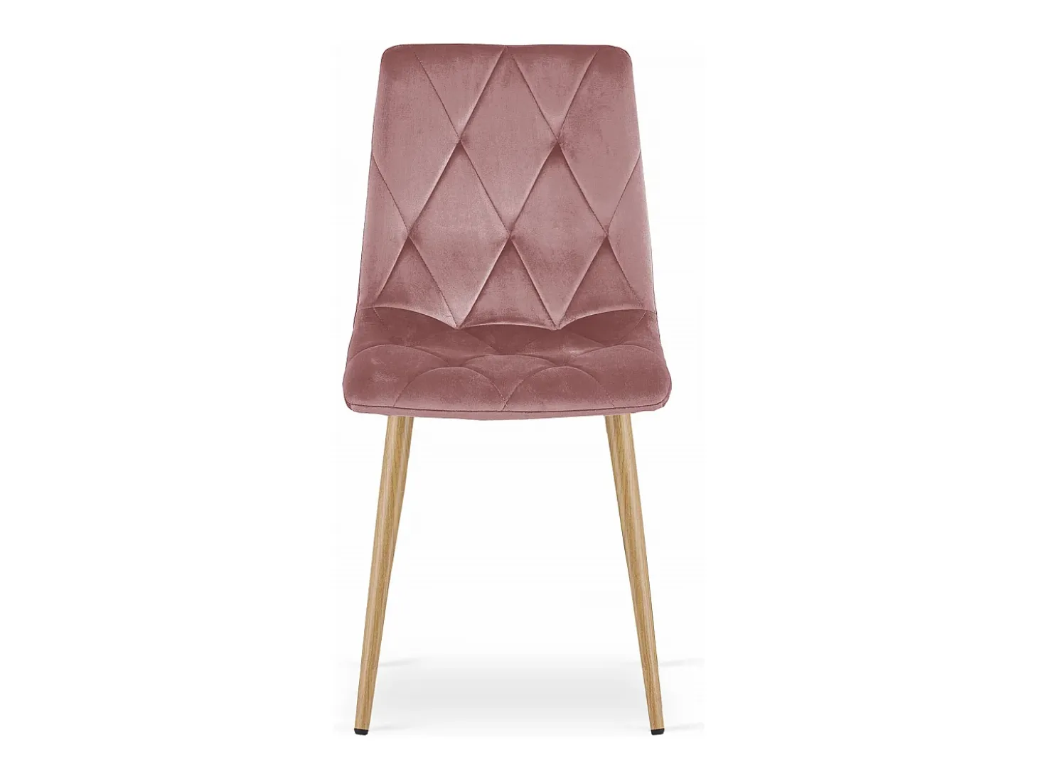 Silla Valora TYRA, terciopelo rosa, patas de madera (x4)