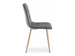 Silla Valora TYRA, terciopelo gris oscuro, patas de madera (x4)