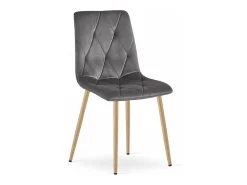 Silla Valora TYRA, terciopelo gris oscuro, patas de madera (x3)