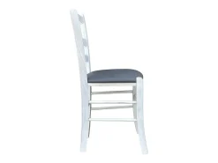 Silla veneciana antigua de madera blanca con asiento acolchado de color antracita