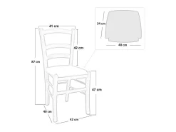 Silla Veneciana de madera roja con asiento de piel sintética roja