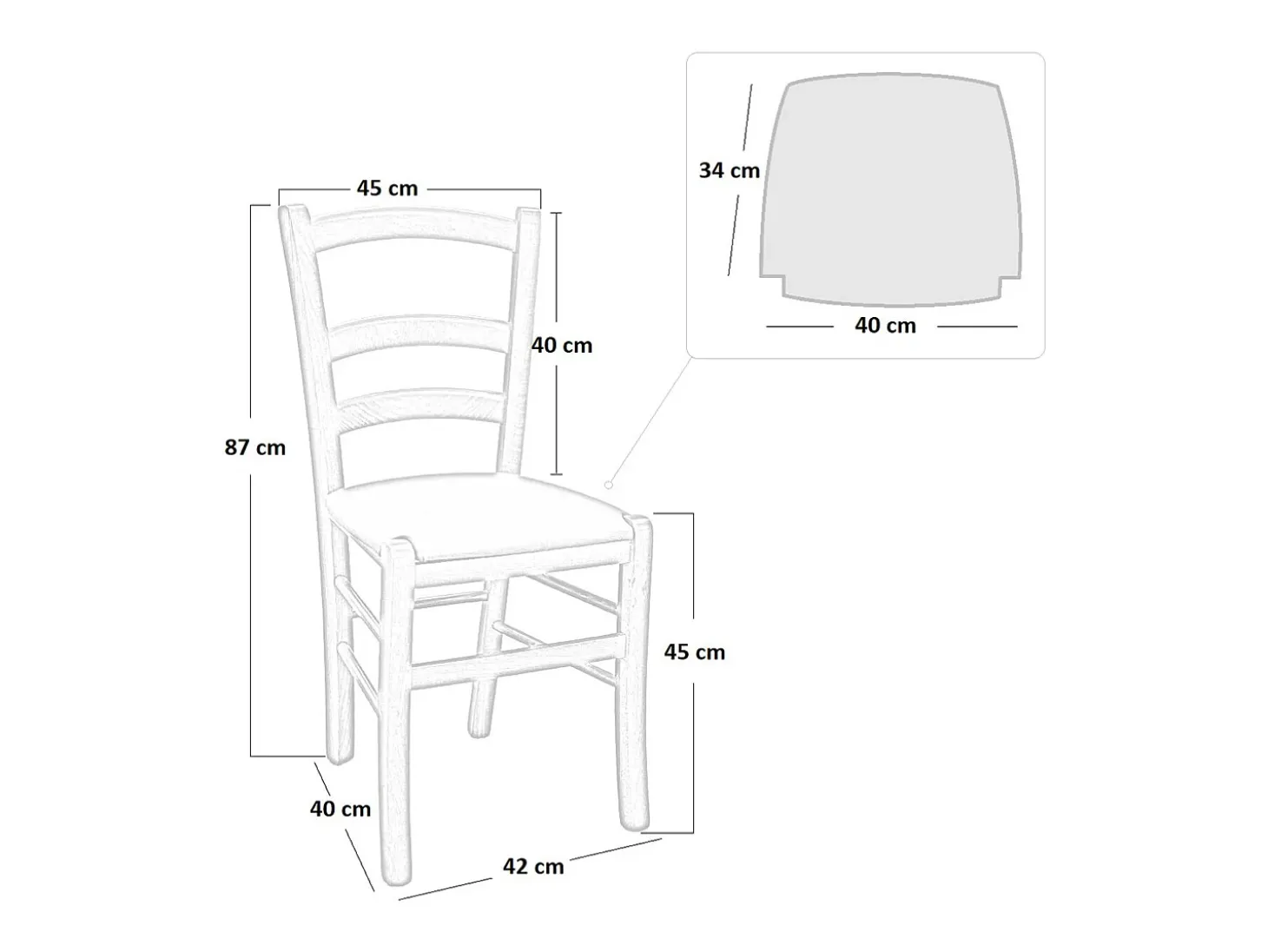 Silla veneciana de madera amarilla con asiento de piel sintética marrón