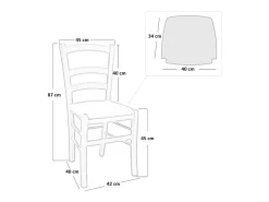 Silla Venezia de madera de nogal claro con asiento tapizado en símil piel beige