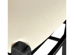 Silla Venezia en madera de haya negra con asiento de símil piel beige