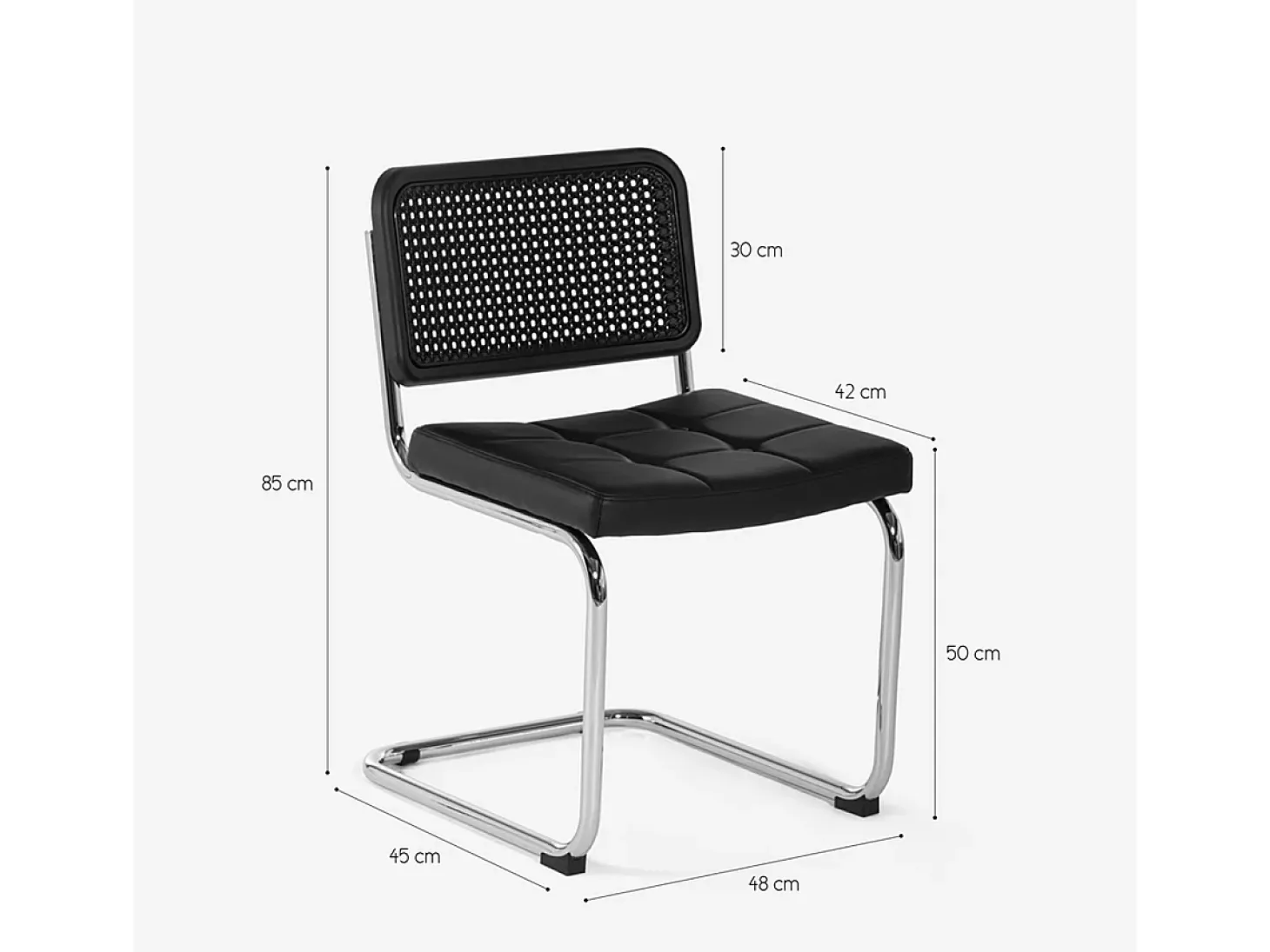 Silla vienesa estilo cantilever de polipiel y diseño moderno Erys Lux