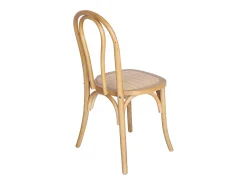 Silla vintage de madera y ratán, set de 4 natural
