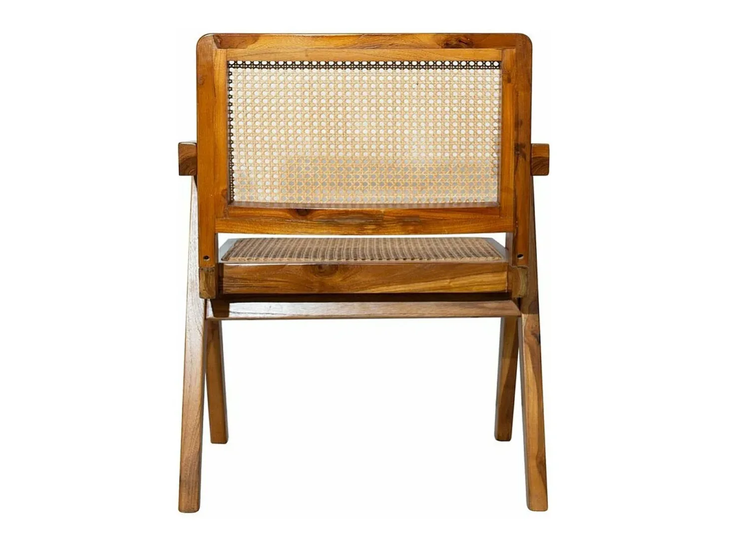 Silla vintage de teca maciza y ratán JANNIE