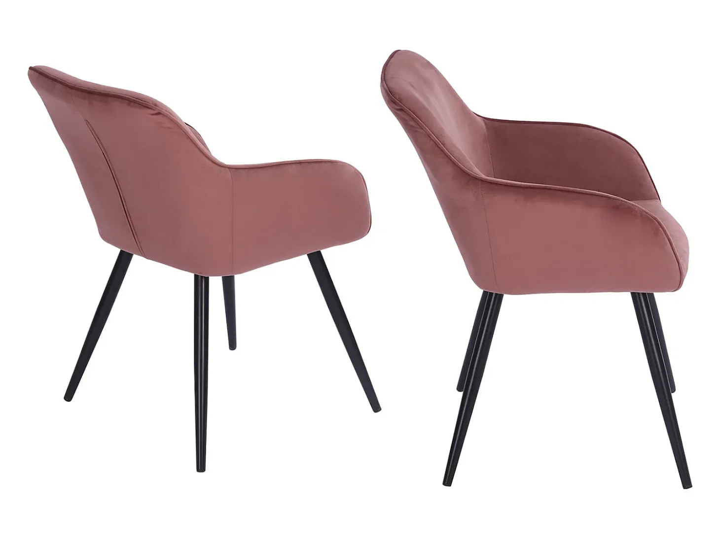 Silla vintage de terciopelo rosa GISELE - HAPPY GARDEN
