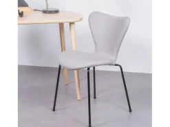 Silla vintage tapizada en polipiel desgastado - Seven - Gris