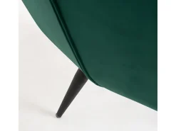 Silla Zonky de terciopelo verde oscuro con patas de metal negro - Lote de 2