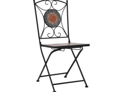 Sillas bistró de mosaico 2 unidades naranja/gris ES49938