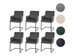Sillas cantilever MCW-N60 (juego de 6), gris oscuro