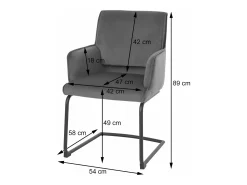 Sillas cantilever MCW-N60 (juego de 6), azul antracita