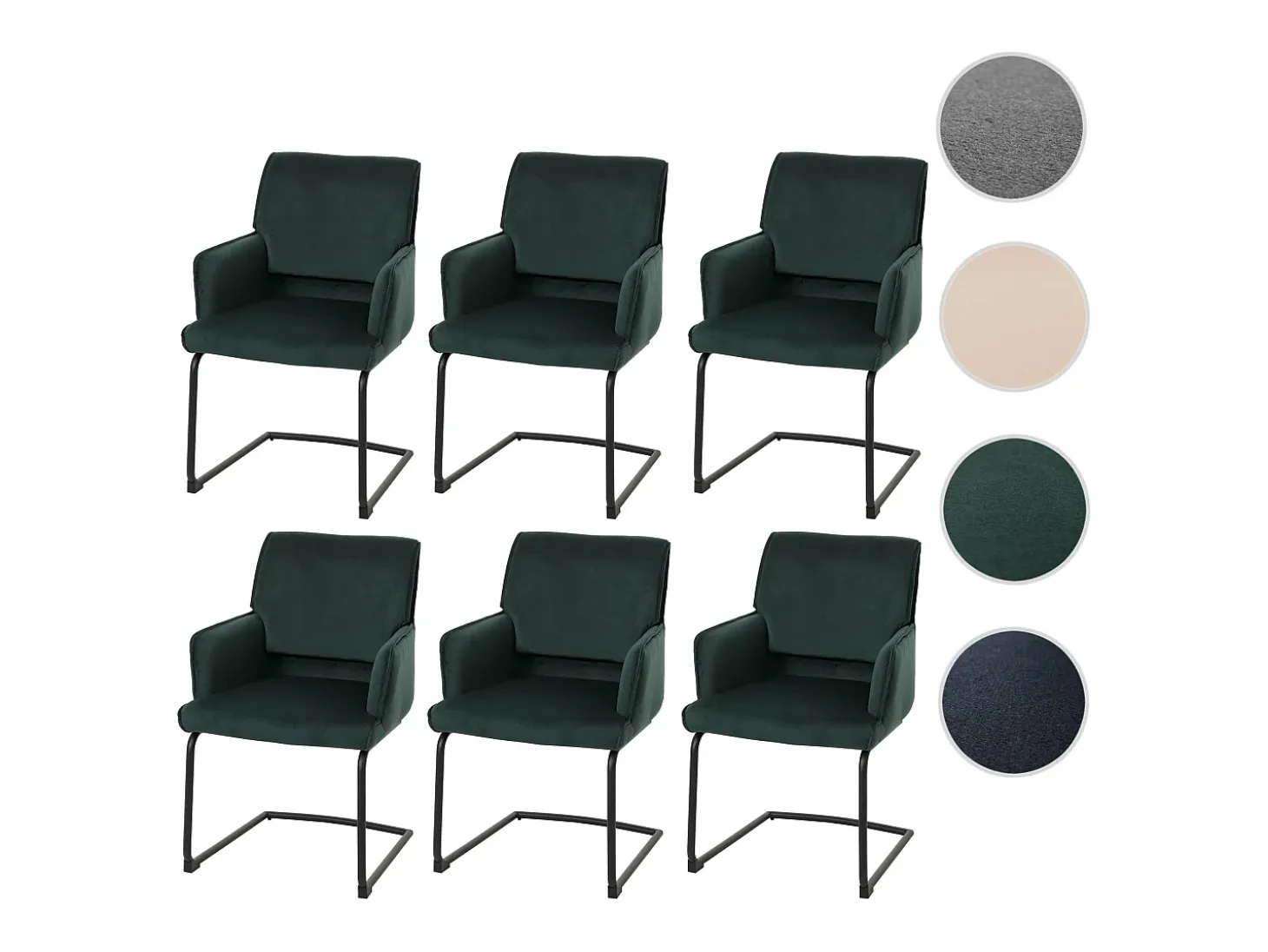 Sillas cantilever MCW-N60 (juego de 6), verde