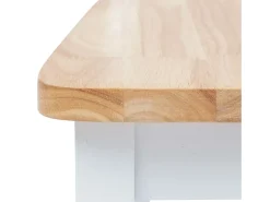Sillas comedor 4 uds madera maciza caucho blanco y madera claro