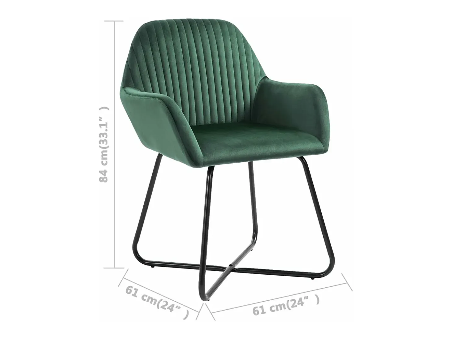 Sillas comedor 2 unidades de terciopelo verde
